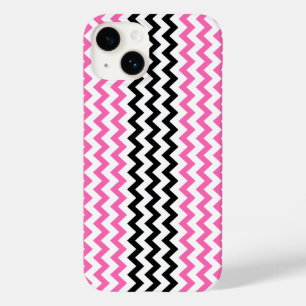 Coque Pour iPhone 14 Chevron rose et noir par Shirley Taylor