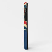 Coques Case-Mate iPhone Chevron rouge et bleu Zigzag. Monogramme personnal (Dos/Gauche)