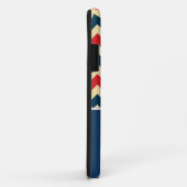 Coques Case-Mate iPhone Chevron rouge et bleu Zigzag. Monogramme personnal (Dos/Droite)