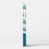 Coques Case-Mate iPhone Chevron turquoise moderne barre le monogramme (Verso / Gauche)