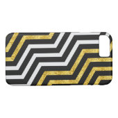 Coques Case-Mate iPhone Chevron Zig Zag Black White Gold Stripes iPhone (Dos (Horizontal))
