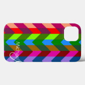 Coques Case-Mate iPhone Chevron Zigzag personnalisé Monogramme 3 (Verso (horizontal))