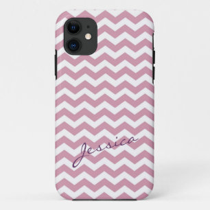 Etui iPhone Case-Mate Chevron zigzag rose tendance avec nom