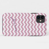 Coques Case-Mate iPhone Chevron zigzag rose tendance avec nom (Dos (Horizontal))