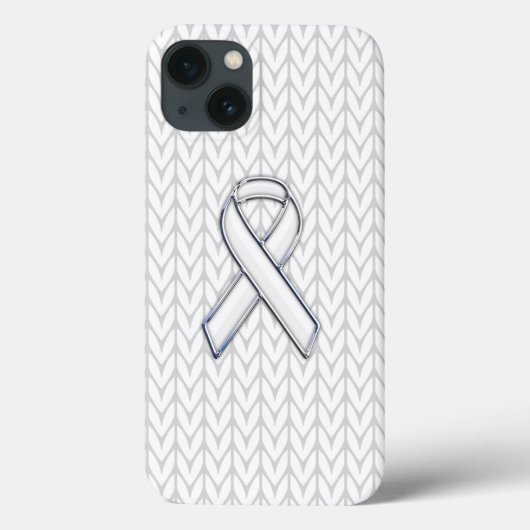 Coques Case-Mate iPhone Chevrons blancs Knit Ribbon Sensibilisation Imprim (Verso)