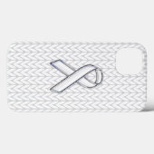 Coques Case-Mate iPhone Chevrons blancs Knit Ribbon Sensibilisation Imprim (Verso (horizontal))