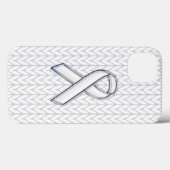 Coques Case-Mate iPhone Chevrons blancs Knit Ribbon Sensibilisation Imprim (Verso (horizontal))