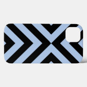 Coques Case-Mate iPhone Chevrons bleu-clair et noirs (Verso (horizontal))