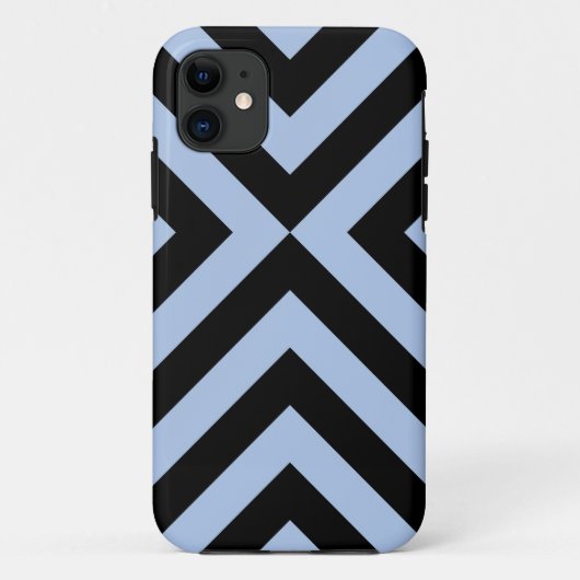 Coques Case-Mate iPhone Chevrons bleu-clair et noirs (Dos)
