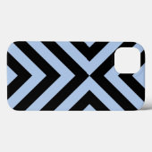Coques Case-Mate iPhone Chevrons bleu-clair et noirs audacieux (Verso (horizontal))