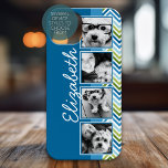 Coques Pour iPhone Chevrons Colorés Lumineux Instagram Photo Collage<br><div class="desc">Une excellente façon d'afficher vos photos carrés à partir de votre compte en ligne. Un design amusant zig zag stripe souligne les photos.</div>