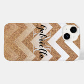 Coques Case-Mate iPhone Chevrons de Parties scintillant d'or (Verso (horizontal))