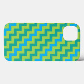Coques Case-Mate iPhone Chevrons d'émeraude bleu turquoise (Verso (horizontal))