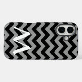 Coques Case-Mate iPhone Chevrons d'humeur marocaine noire avec Monogramme (Verso (horizontal))