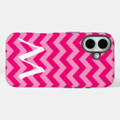 Coques Case-Mate iPhone Chevrons d'humeur marocaine rose avec Monogramme (Verso (horizontal))