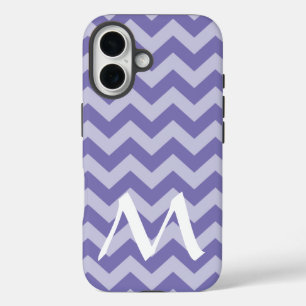 Coques iPhone 16 Chevrons d'humeurs marocaines pourpres avec Monogr