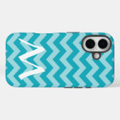 Coques Case-Mate iPhone Chevrons d'humeurs marocaines Turquoise avec Monog (Verso (horizontal))