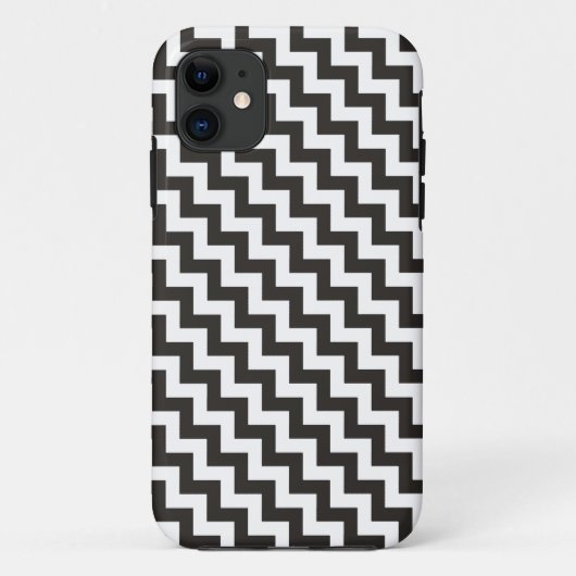 Coques Case-Mate iPhone Chevrons diagonaux noirs et blancs (Dos)