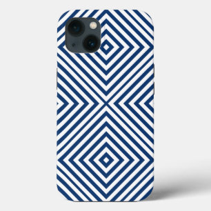 iPhone 13 Coque Chevrons Diamond Navy @ Emporiomoffa