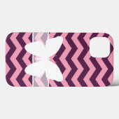 Coques Case-Mate iPhone Chevrons d'orchidée pourpre congelé avec papillon (Verso (horizontal))