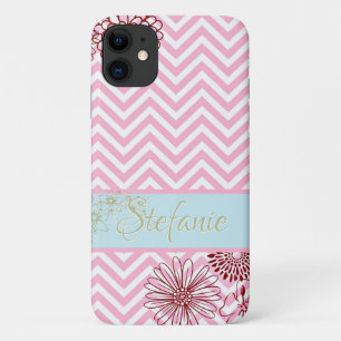 Case-Mate iPhone Case Chevrons et Fleurs Roses