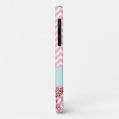 Coques Case-Mate iPhone Chevrons et Fleurs Roses (Dos/Gauche)