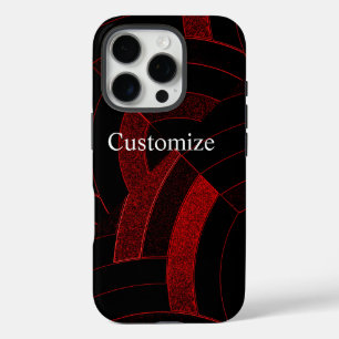 Coques iPhone 16 Pro chevrons modernes et chics rouge/noir