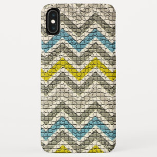 ETUI iPhone Case-Mate CHEVRONS MOSAÏQUES BLANCS JAUNES BLEUS
