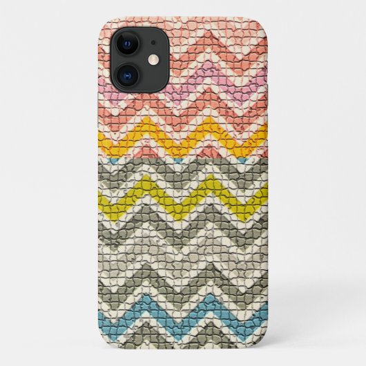 COQUES Case-Mate iPhone CHEVRONS MOSAÏQUES BLANCS ROSE JAUNES BLEUS (Dos)