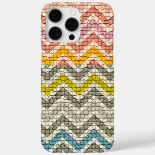 COQUES iPhone 16 PRO MAX CHEVRONS MOSAÏQUES BLANCS ROSE JAUNES BLEUS
