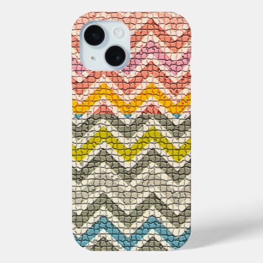 COQUES Case-Mate iPhone CHEVRONS MOSAÏQUES BLANCS ROSE JAUNES BLEUS (Verso)