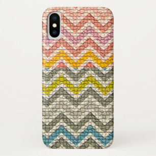 ETUI iPhone Case-Mate CHEVRONS MOSAÏQUES BLANCS ROSE JAUNES BLEUS