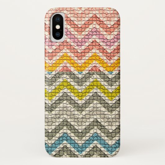 COQUES Case-Mate iPhone CHEVRONS MOSAÏQUES BLANCS ROSE JAUNES BLEUS (Dos)
