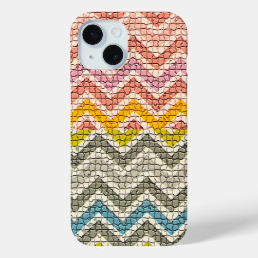 COQUES Case-Mate iPhone CHEVRONS MOSAÏQUES BLANCS ROSE JAUNES BLEUS (Verso)