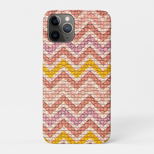 COQUES Case-Mate iPhone CHEVRONS MOSAÏQUES JAUNES ROSE BLANC (Dos)