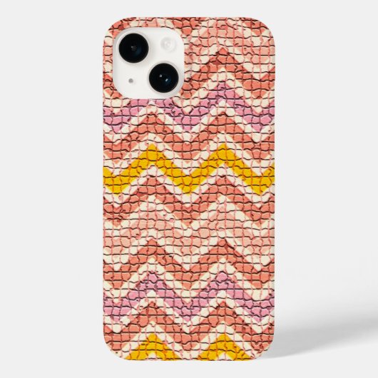 COQUES Case-Mate iPhone CHEVRONS MOSAÏQUES JAUNES ROSE BLANC (Verso)