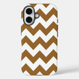 Coques iPhone 16 Chevrons neutres Brun sucré