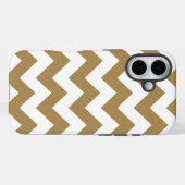 Coques Case-Mate iPhone Chevrons neutres en teck (Verso (horizontal))