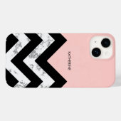 Coques Case-Mate iPhone Chevrons noirs blancs et roses (Verso (horizontal))
