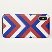 Coques Case-Mate iPhone Chevrons rouges, blancs, et bleus audacieux (Dos (Horizontal))