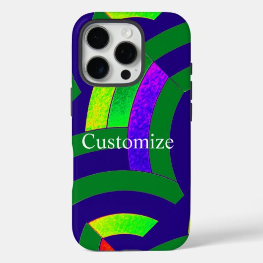 Coques Case-Mate iPhone chevrons vert/bleu chic et moderne (Verso)