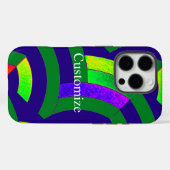 Coques Case-Mate iPhone chevrons vert/bleu chic et moderne (Verso (horizontal))