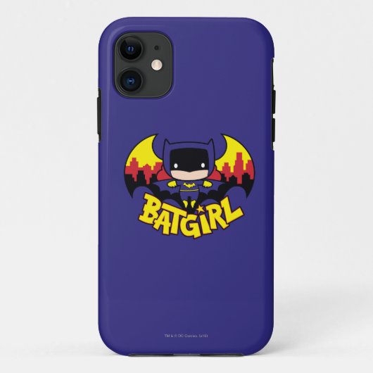 Coques Case-Mate iPhone Chibi Batgirl avec Gotham Skyline & Logo (Dos)