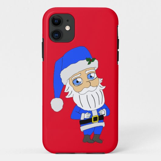 Coques Case-Mate iPhone Chibi Blue Suit Père Noël (Dos)