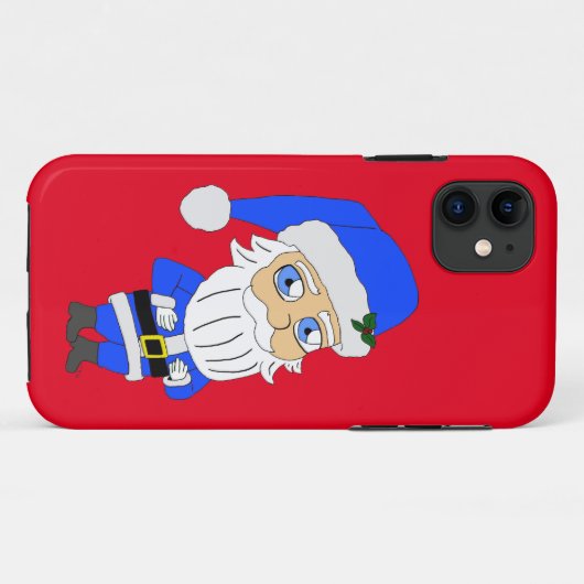 Coques Case-Mate iPhone Chibi Blue Suit Père Noël (Dos (Horizontal))