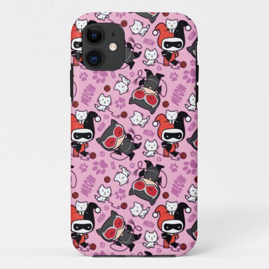 Coques Case-Mate iPhone Chibi Catwoman, Harley Quinn & Kittens Motif (Dos)