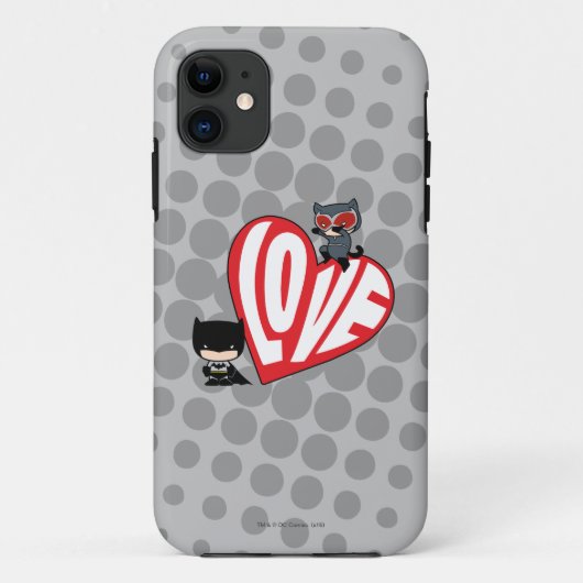 Coques Case-Mate iPhone Chibi Catwoman rebondit sur Batman (Dos)