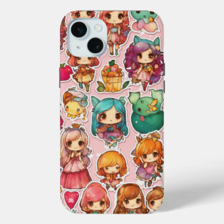 Coque iPhone 15 Mini Chibi Fairytale Magic Whimsical Art