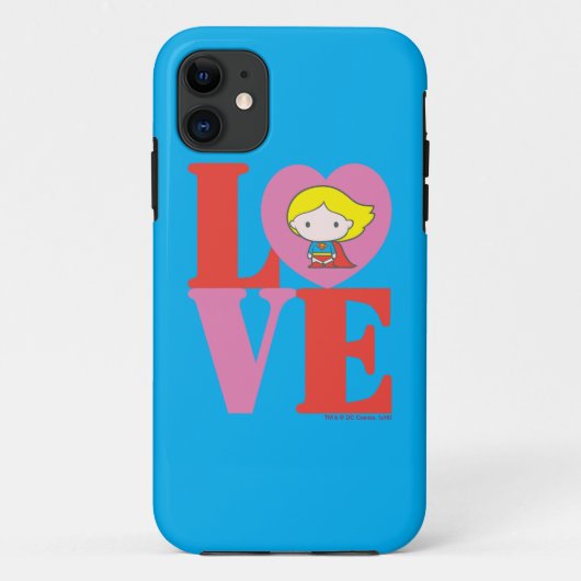 Coques Case-Mate iPhone Chibi Supergirl LOVE (Dos)