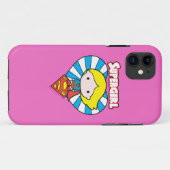 Coques Case-Mate iPhone Chibi Supergirl Starburst Coeur et logo (Dos (Horizontal))
